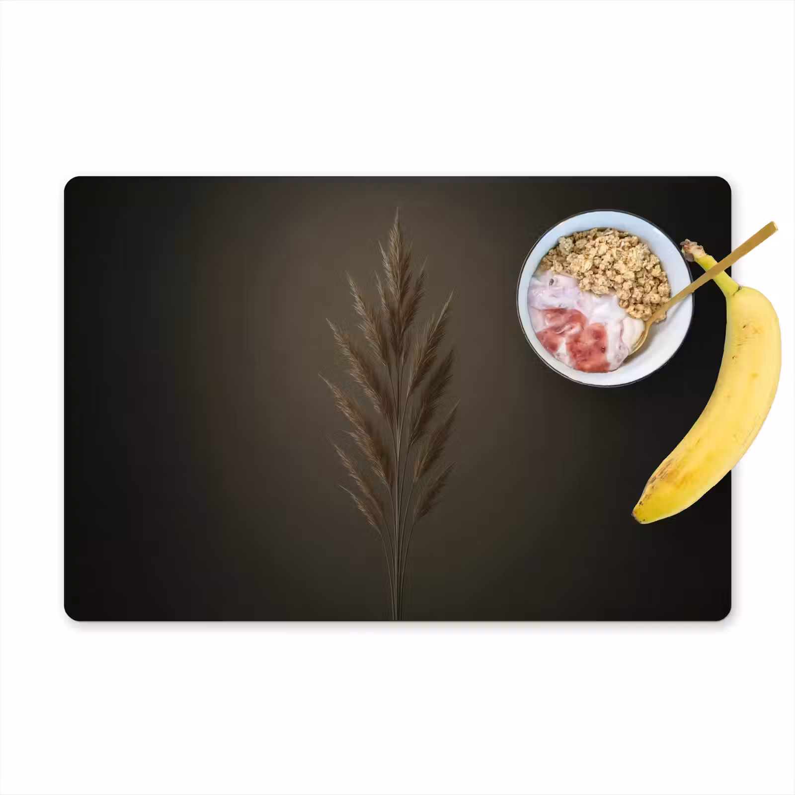 Placemat - 6 stuks - Tak - Pluimgras - Donkerbruin — 1