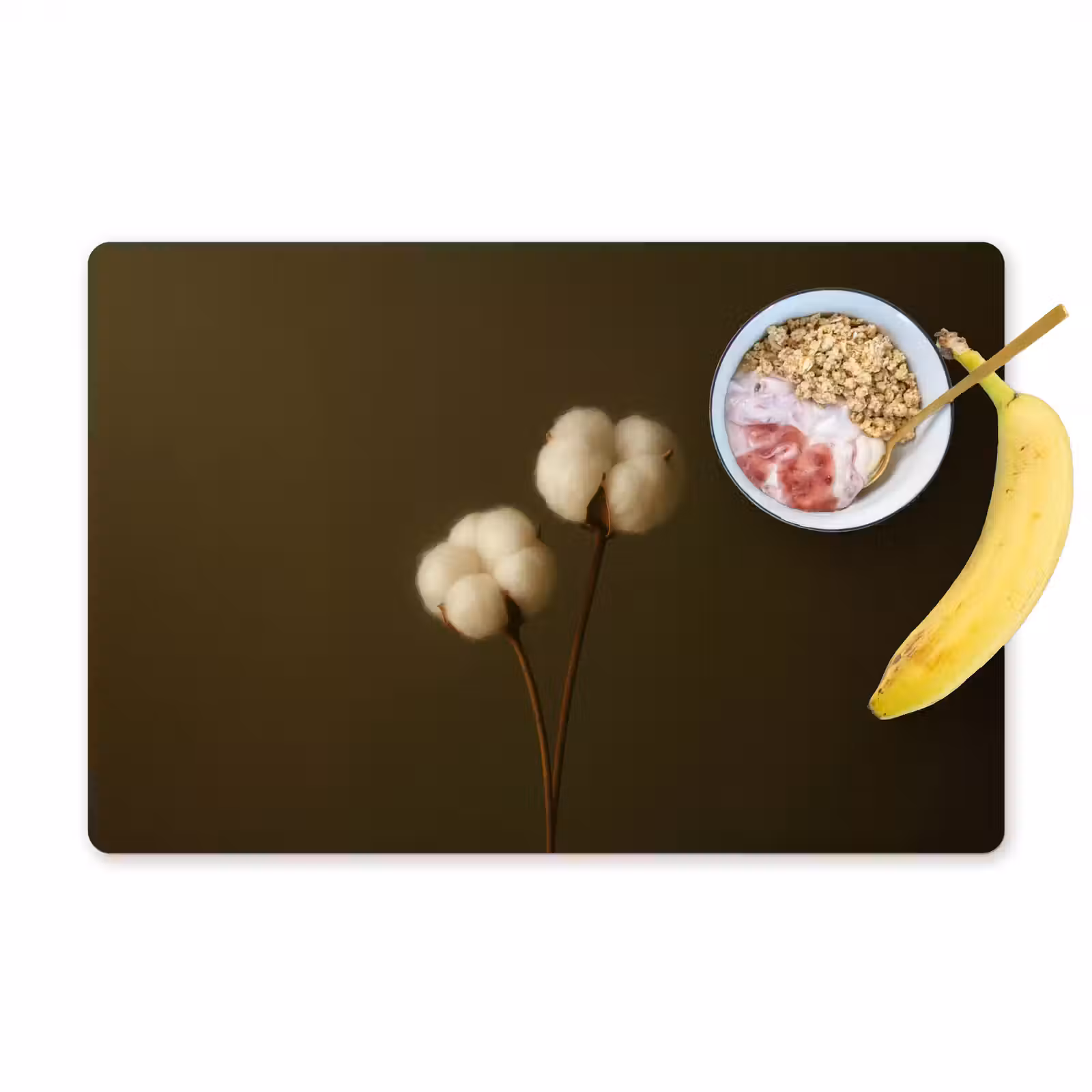 Placemat - 6 stuks - Takken - Katoen - Wit - Bollen — 1