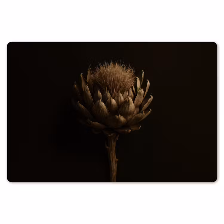 Placemat - 6 stuks - Donkerbruin - Bloem - Textuur - Artisjok — 7
