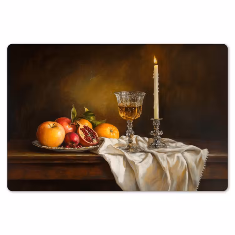 Placemat - 6 stuks - Fruit - Stilleven - Wijn - Kaars — 7