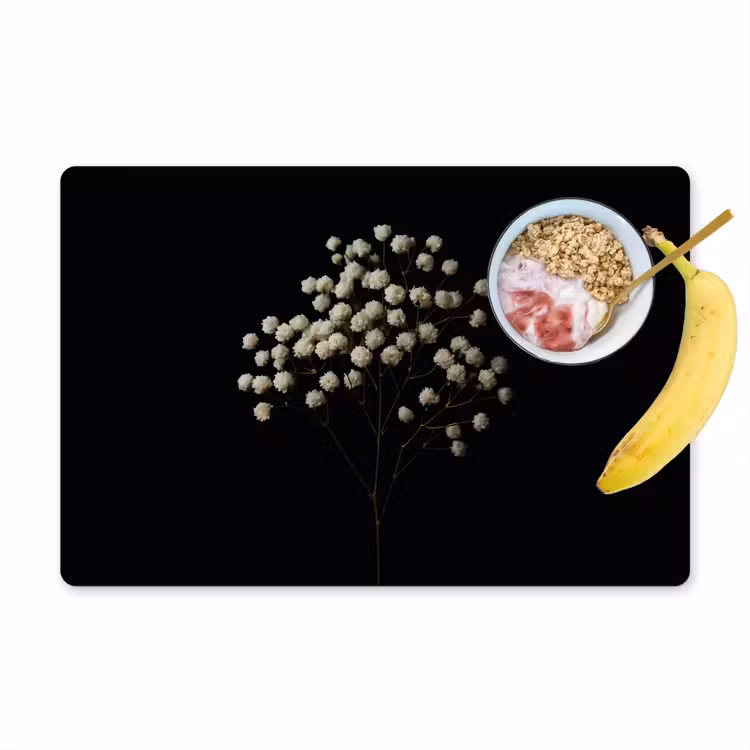 Placemat - 6 stuks - Gipskruid - Bloemetjes - Wit - Minimalistisch — 1