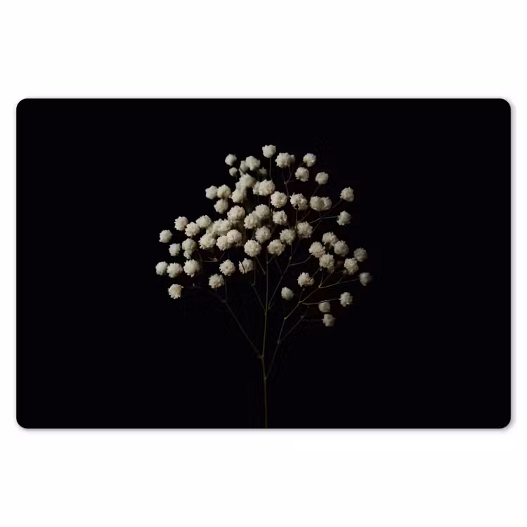 Placemat - 6 stuks - Gipskruid - Bloemetjes - Wit - Minimalistisch — 7