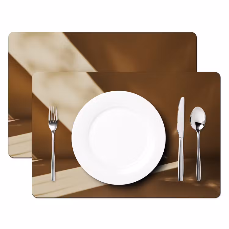 Placemat - 6 stuks - Glas - Ijskoffie - Schaduw - Bruin — 2