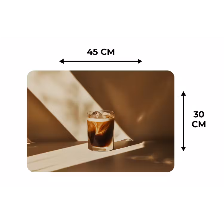 Placemat - 6 stuks - Glas - Ijskoffie - Schaduw - Bruin — 3