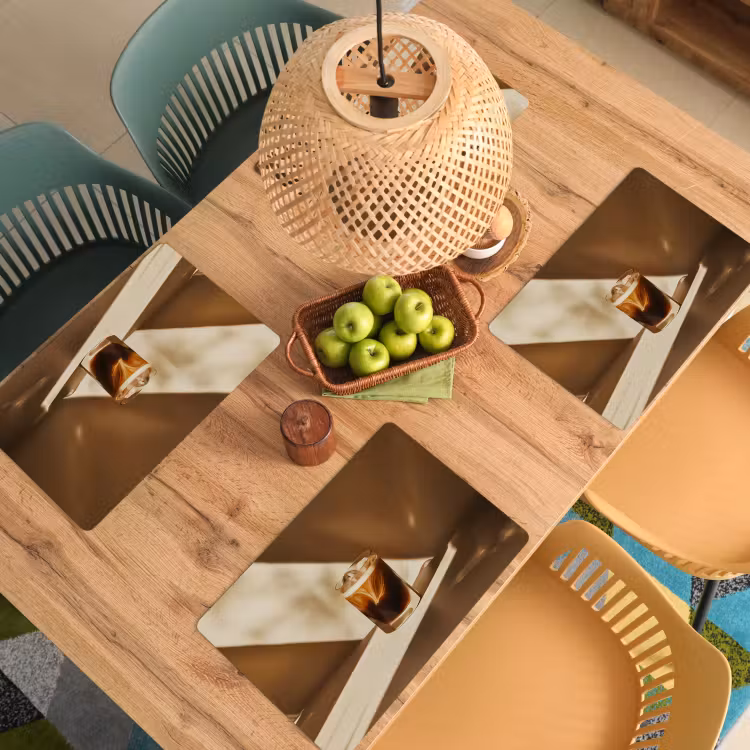 Placemat - 6 stuks - Glas - Ijskoffie - Schaduw - Bruin — 6