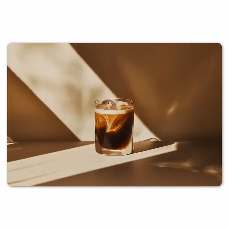 Placemat - 6 stuks - Glas - Ijskoffie - Schaduw - Bruin — 7