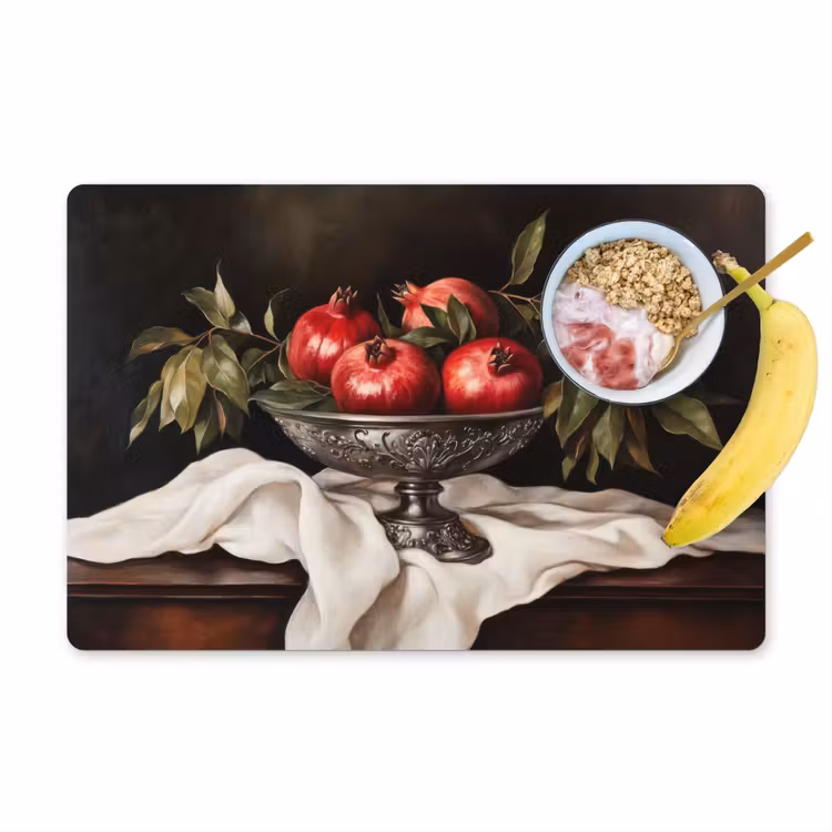 Placemat - 6 stuks - Granaatappels - Klassiek - Vintage — 1