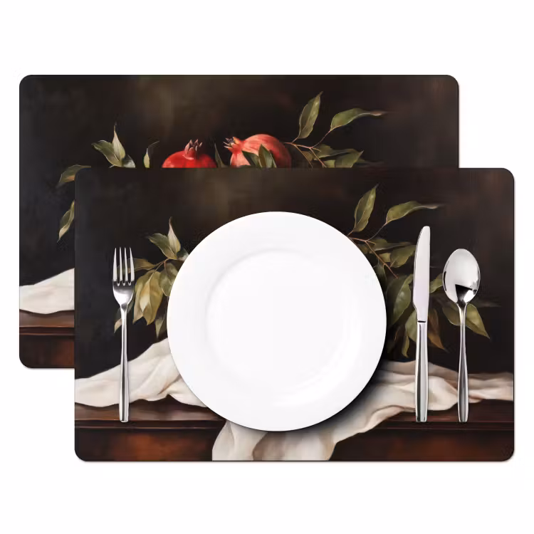 Placemat - 6 stuks - Granaatappels - Klassiek - Vintage — 2