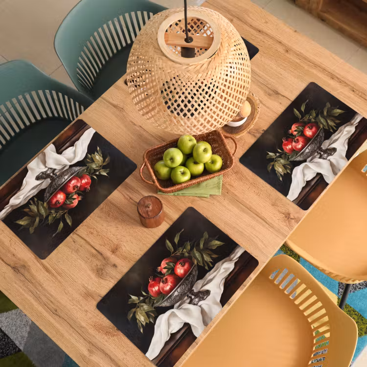 Placemat - 6 stuks - Granaatappels - Klassiek - Vintage — 6