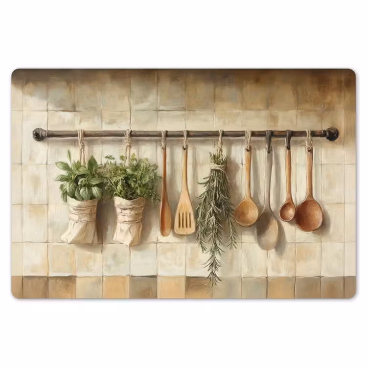 Placemat - 6 stuks - Hout - Keukengerei - Stilleven - Tegels — 7