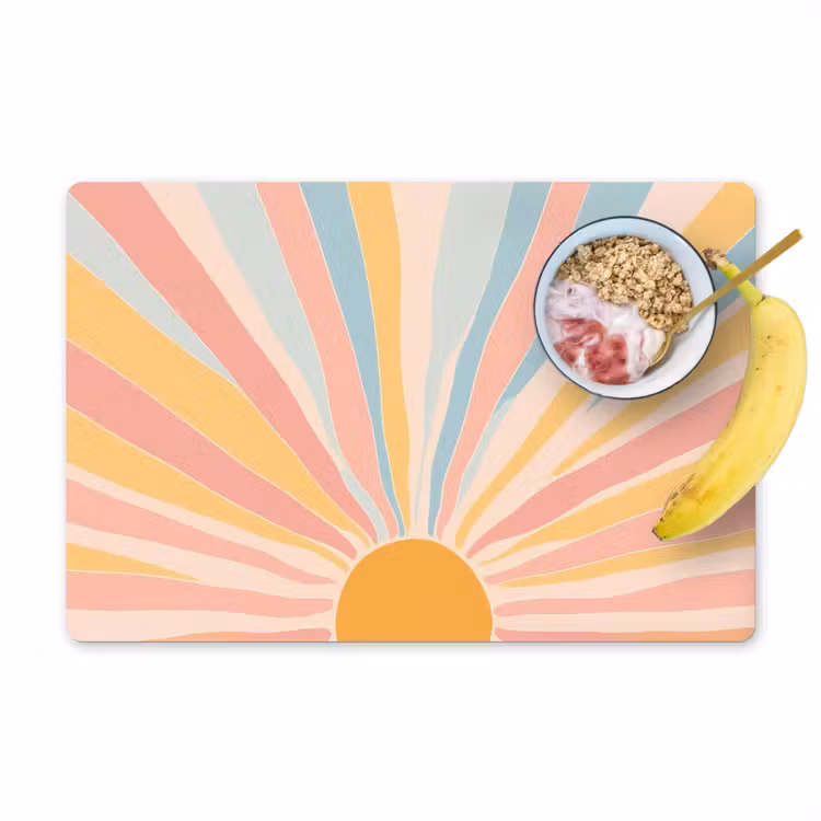 Placemat - 6 stuks - Illustratie - Zon - Pastelkleuren — 1