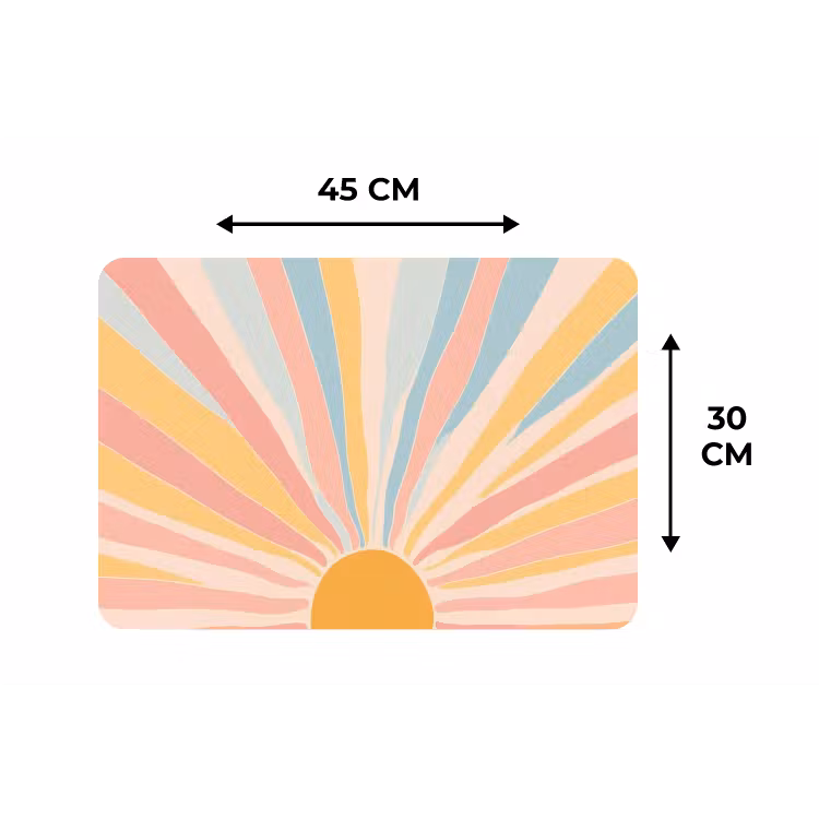 Placemat - 6 stuks - Illustratie - Zon - Pastelkleuren — 3