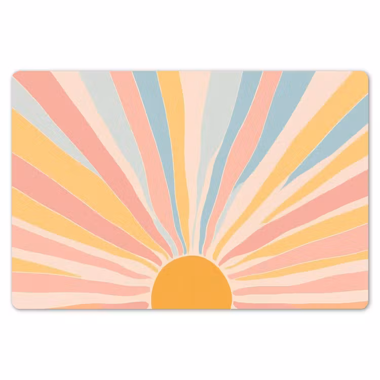 Placemat - 6 stuks - Illustratie - Zon - Pastelkleuren — 7