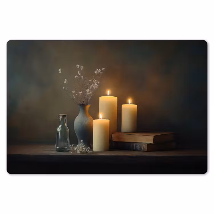 Placemat - 6 stuks - Kaarsen - Stilleven - Rustiek - Boeken — 7