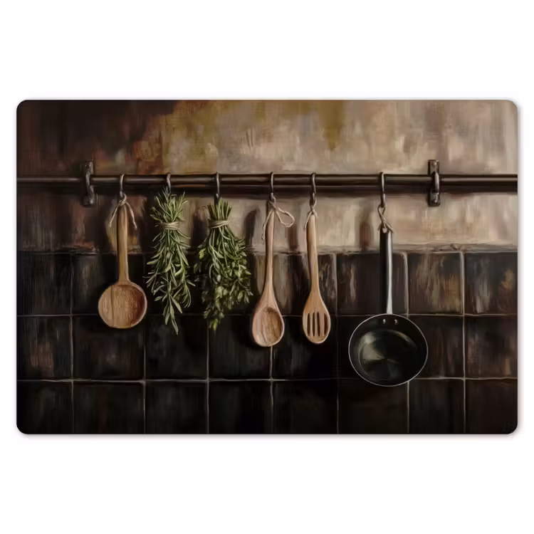 Placemat - 6 stuks - Keukengerei - Rustiek - Tegels - Kruiden — 7