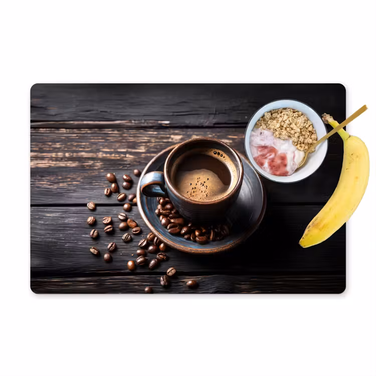 Placemat - 6 stuks - Kop - Koffie - Hout - Bonen — 1