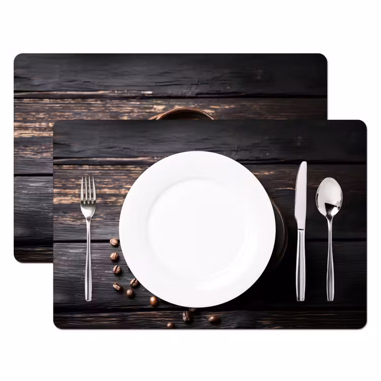 Placemat - 6 stuks - Kop - Koffie - Hout - Bonen — 2