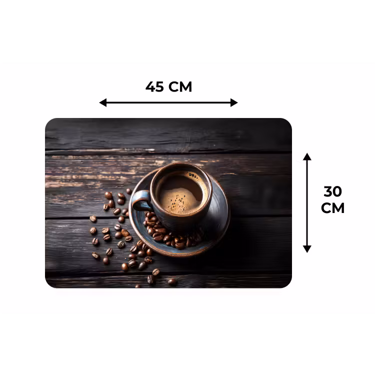 Placemat - 6 stuks - Kop - Koffie - Hout - Bonen — 3