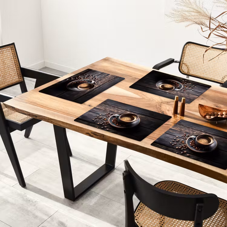 Placemat - 6 stuks - Kop - Koffie - Hout - Bonen — 5