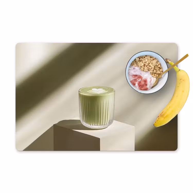 Placemat - 6 stuks - Matcha - Glas - Groen - Minimalistisch — 1