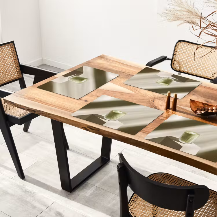 Placemat - 6 stuks - Matcha - Glas - Groen - Minimalistisch — 5