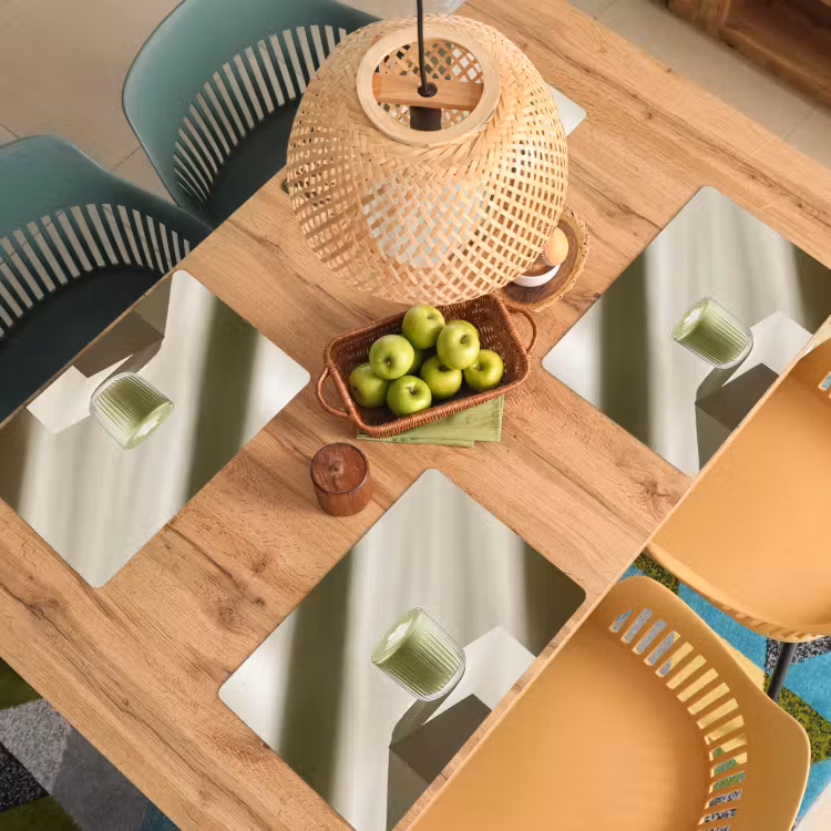 Placemat - 6 stuks - Matcha - Glas - Groen - Minimalistisch — 6