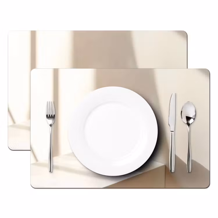 Placemat - 6 stuks - Mok - Latte - Minimalistisch - Schaduw — 2