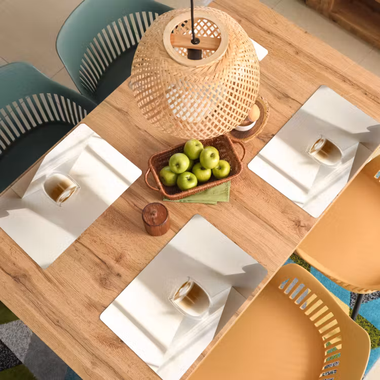 Placemat - 6 stuks - Mok - Latte - Minimalistisch - Schaduw — 6