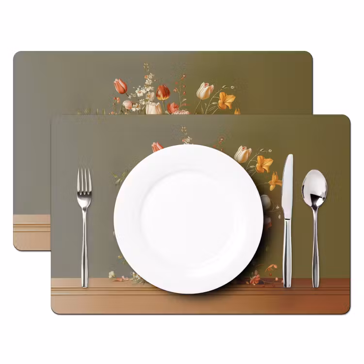 Placemat - 6 stuks - Neutral - Bloemen - Boeket - Vaas — 2