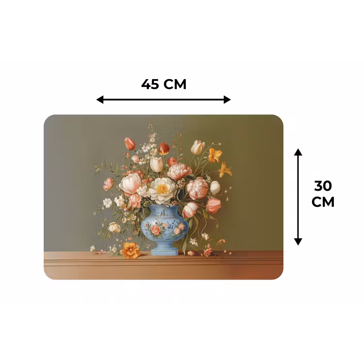 Placemat - 6 stuks - Neutral - Bloemen - Boeket - Vaas — 3