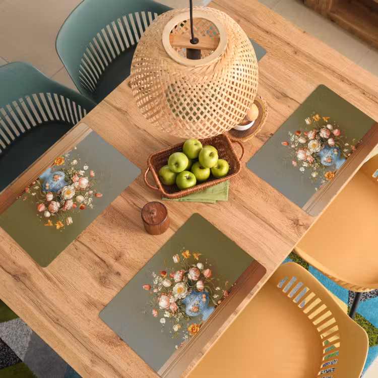Placemat - 6 stuks - Neutral - Bloemen - Boeket - Vaas — 6