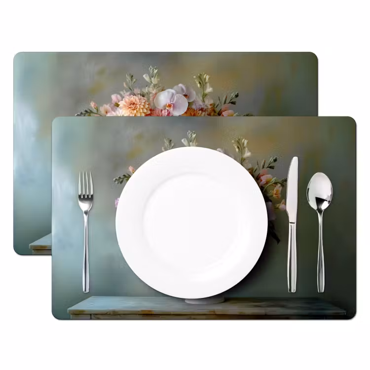 Placemat - 6 stuks - Orchidee - Boeket - Vaas - Bloemen — 2