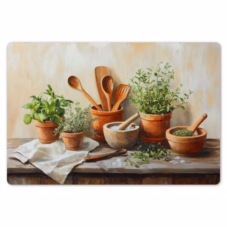 Placemat - 6 stuks - Potten - Kruiden - Hout — 7
