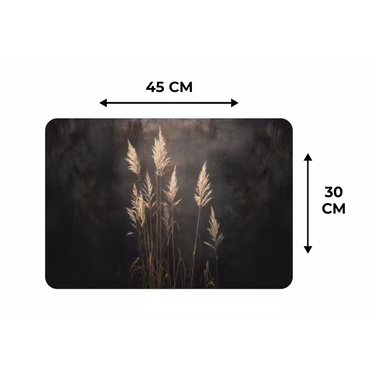 Placemat - 6 stuks - Siergras - Pluimen - Verlichting - Zwart — 3