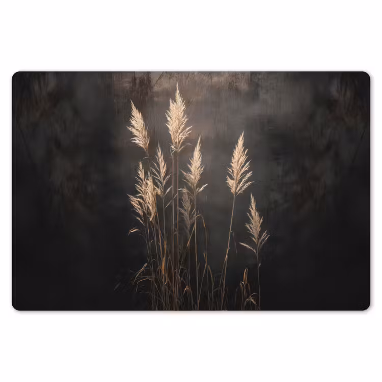 Placemat - 6 stuks - Siergras - Pluimen - Verlichting - Zwart — 7