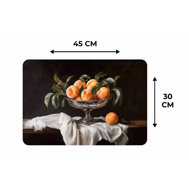 Placemat - 6 stuks - Stilleven - Perziken - Vintage — 3