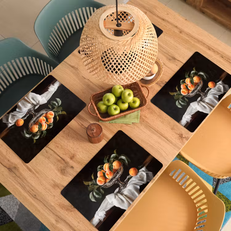 Placemat - 6 stuks - Stilleven - Perziken - Vintage — 6