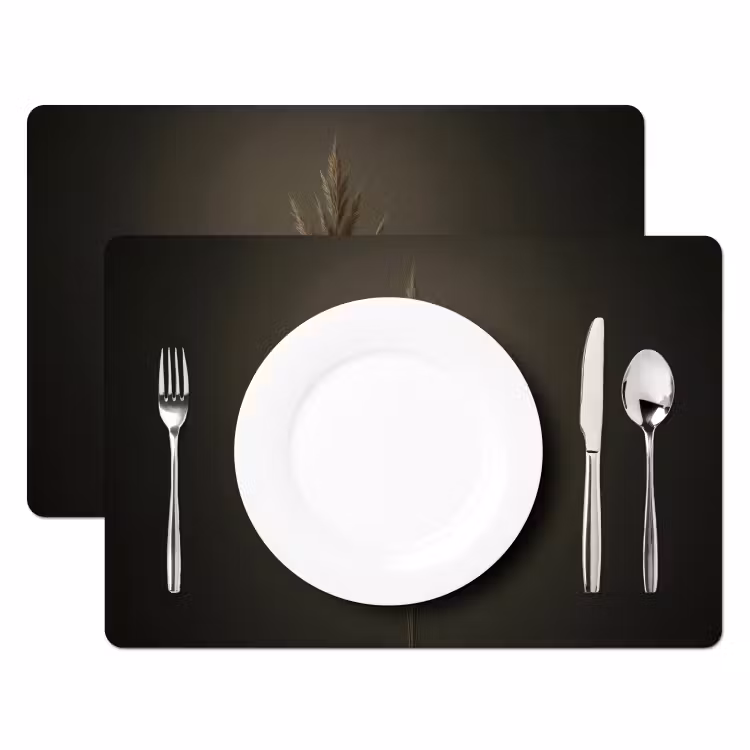 Placemat - 6 stuks - Tak - Pluimgras - Donkerbruin — 2