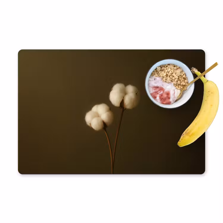 Placemat - 6 stuks - Takken - Katoen - Wit - Bollen — 1