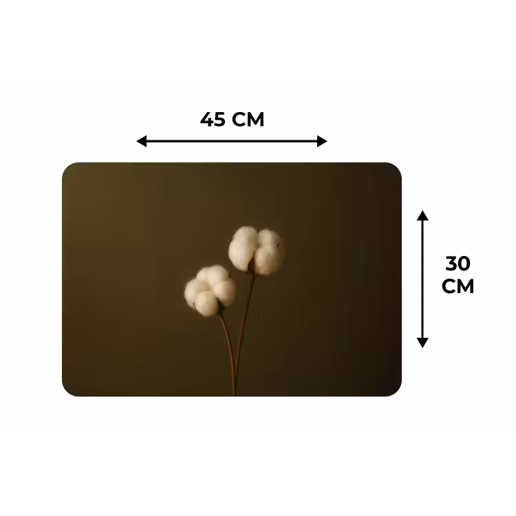 Placemat - 6 stuks - Takken - Katoen - Wit - Bollen — 3