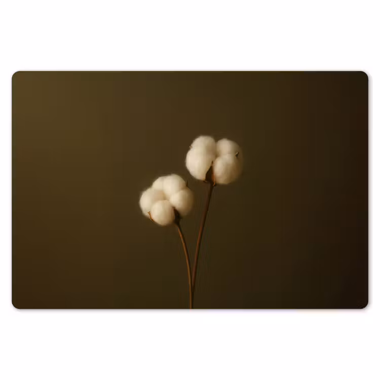 Placemat - 6 stuks - Takken - Katoen - Wit - Bollen — 7