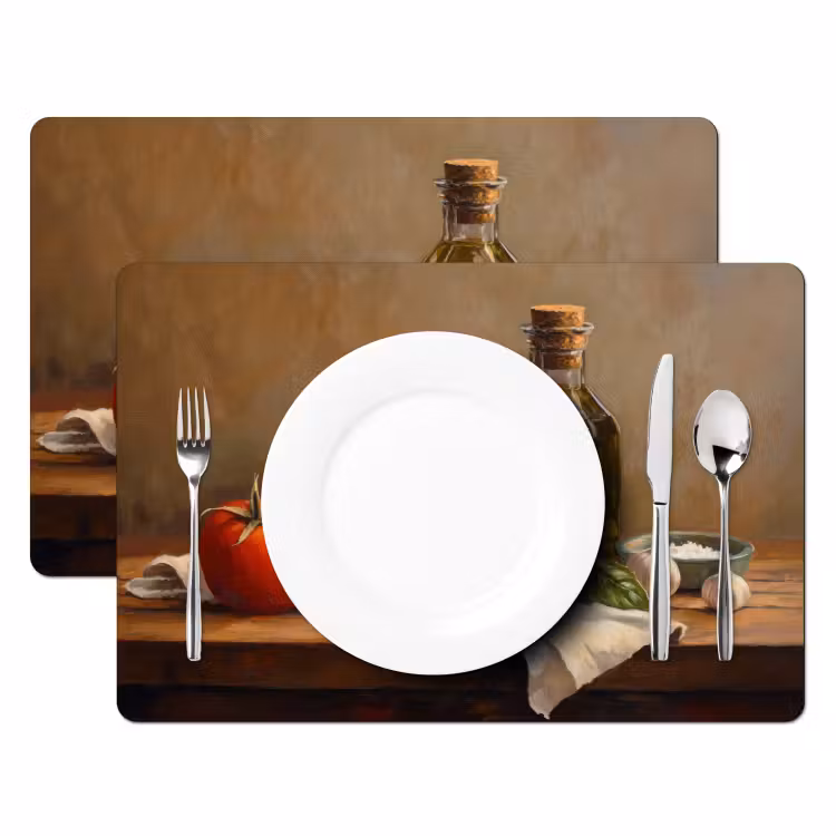 Placemat - 6 stuks - Tomaten - Olijfolie - Stilleven — 2