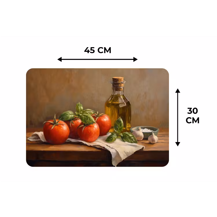 Placemat - 6 stuks - Tomaten - Olijfolie - Stilleven — 3