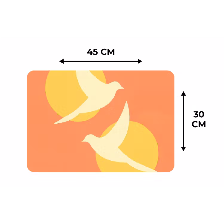 Placemat - 6 stuks - Vogels - Cirkels - Geel — 3