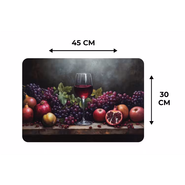 Placemat - 6 stuks - Wijn - Fruit - Stilleven — 3
