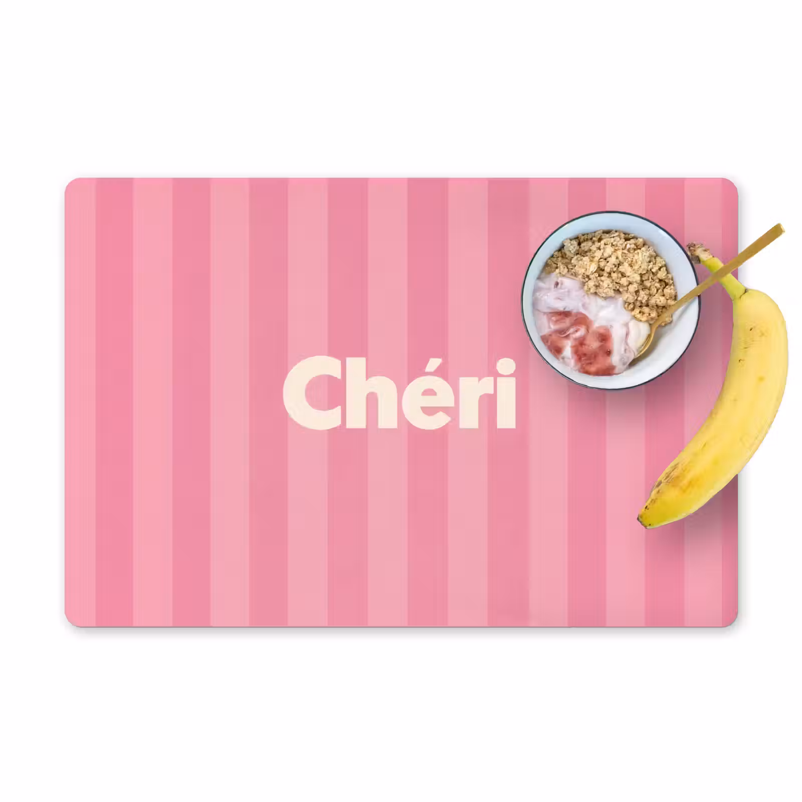 Placemat - 6 stuks - Gestreept - Roze - Chéri — 1