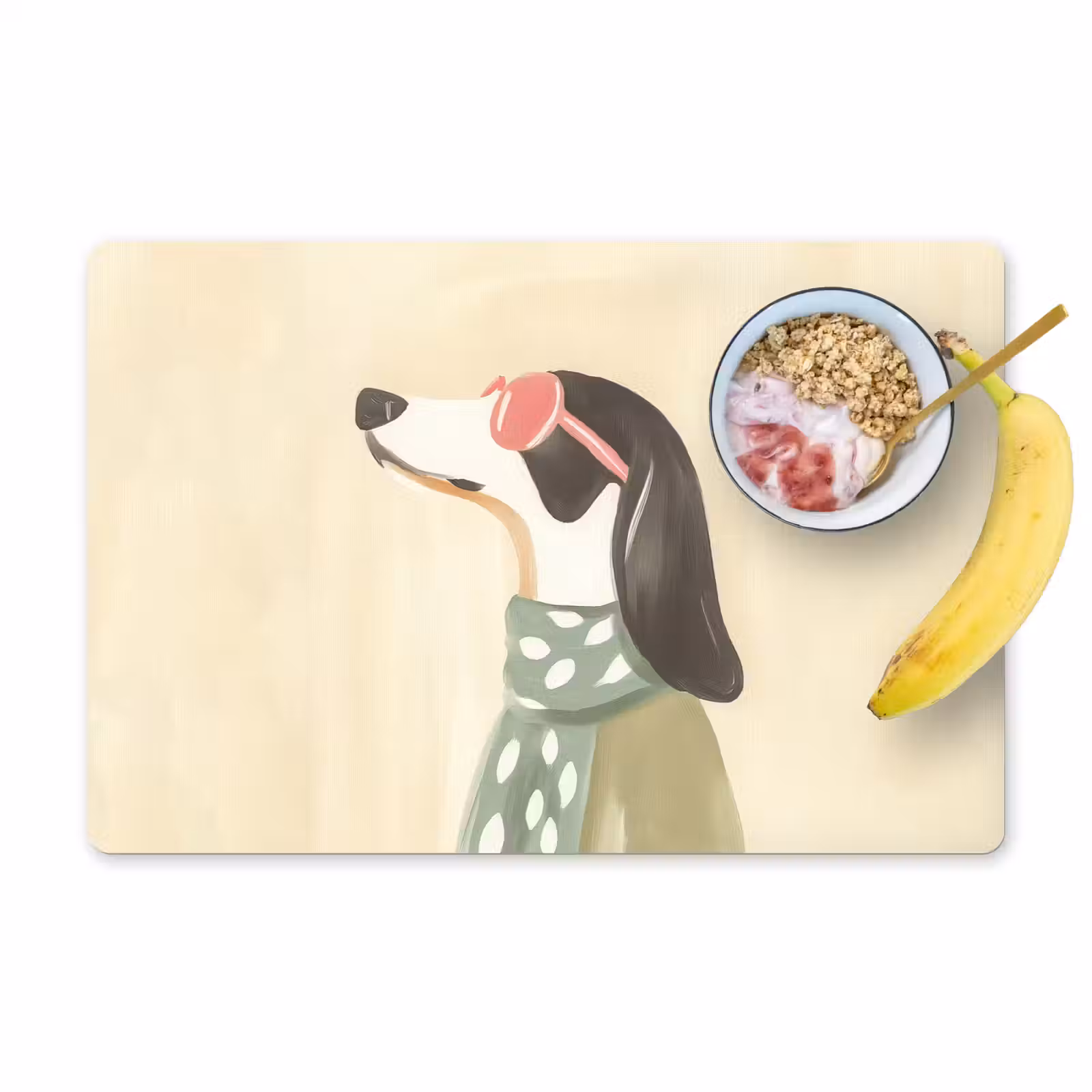 Placemat - 6 stuks - Hond - Zonnebril - Sjaal — 1