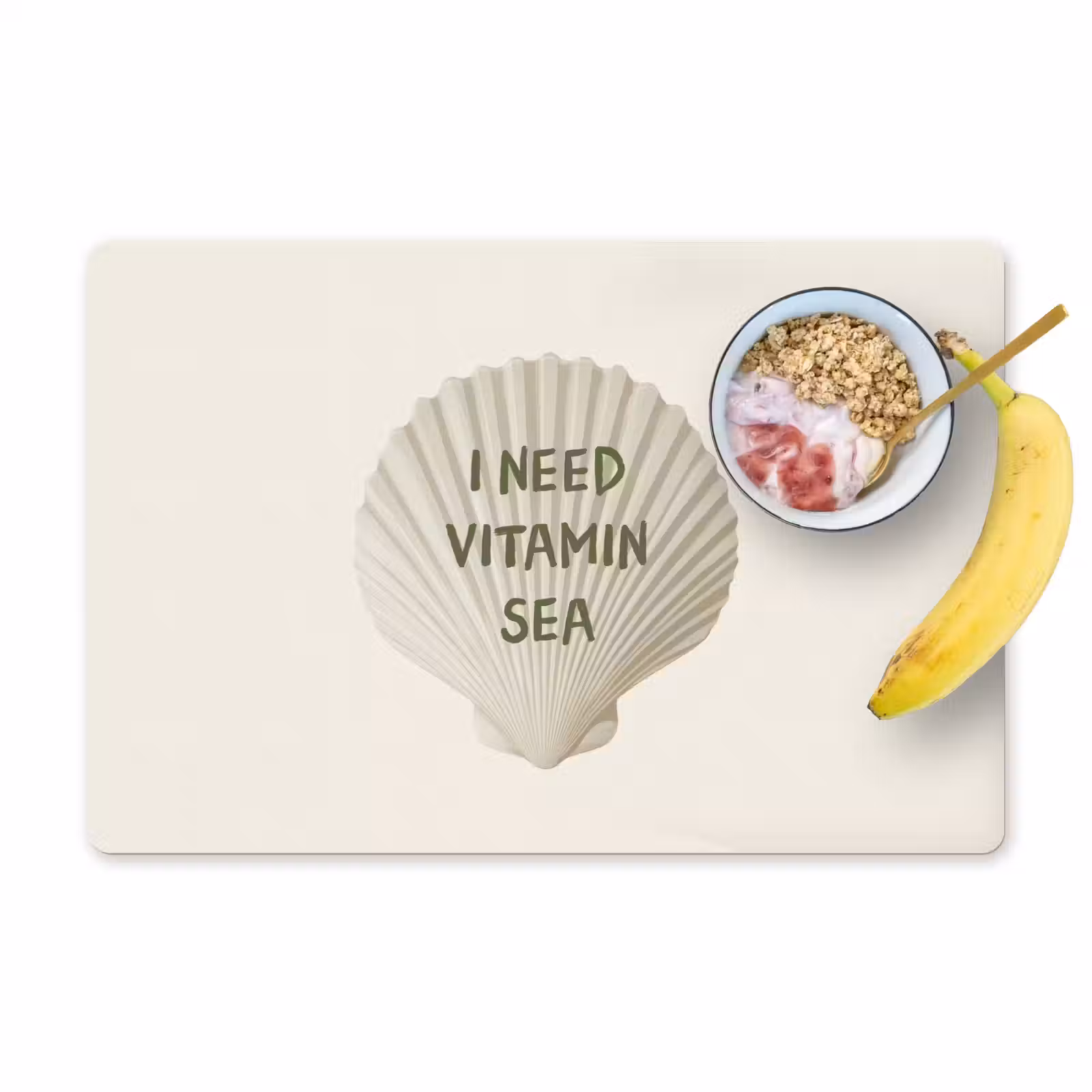 Placemat - 6 stuks - Schelp - Quote - Groen — 1