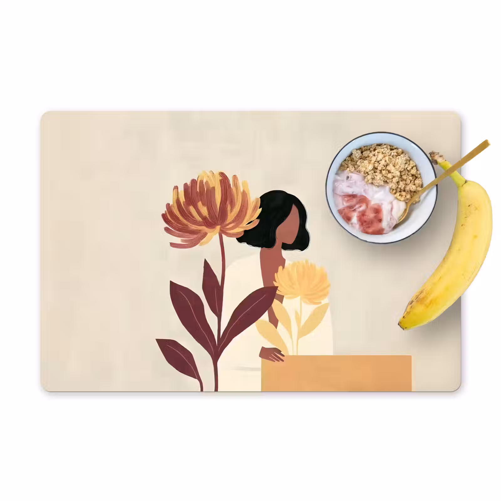 Placemat - 6 stuks - Vrouw - Minimalistisch - Bloem — 1