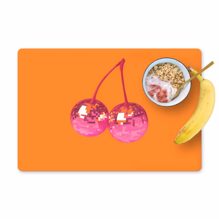 Placemat - 6 stuks - Discoballen - Kers - Spiegels - Roze — 1
